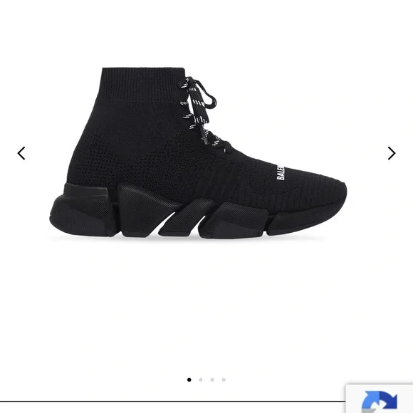 Balenciaga Black High-Top Knit Sneakers - Picture 2 of 2